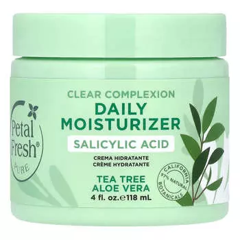 Petal Fresh, Pure, Clear Complexion Ежедневный увлажняющий крем, Чайное дерево, Алоэ Вера, 4 жидких унции (118 мл)