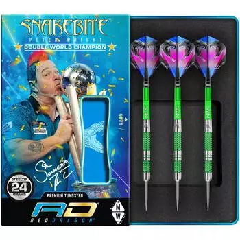 Peter Wright Snakebite Mamba 24g Tungsten Steel Darts with Shafts Red Dragon Checkout Card - - 90% Flights, &