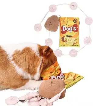PetGround Dog Toy Nose Work Makes Sound Stuffed Toy Potato Chips Chew Toy Dog Toy Small Dogs Medium Dogs Large Dogs Puppy Time Killing Toy (Blue) синий