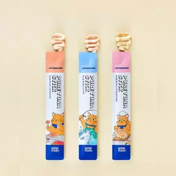 [pethroom x Dongwon] Чистая палочка тунца (Тунец и лосось_20 шт.) Пюре для закусок «Чуру» для собак и кошек 1P