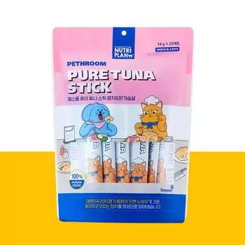 [pethroom x Dongwon] Чистая палочка тунца (Тунец и куриная грудка_20 шт.) Пюре для закуски «Чуру» для собак и кошек 1P