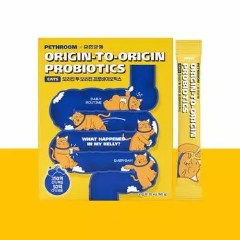 [pethroom x Yuhan Yanghaeng] Пробиотики от Origin to Origin (60г_30 упаковок) Бактерии молочной кислоты у кошек 1P