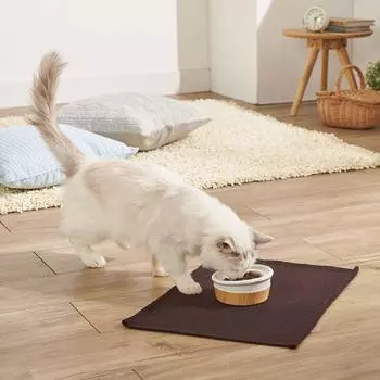 Petio cat tableware necoco easy to eat wood grain ceramic tableware suitable for dry food multi-color