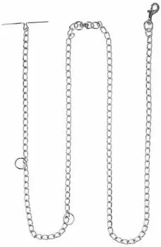 Petio Collar B Длинная цепочка для собак с вращающимся кольцом для собак 4,0 мм серебряный