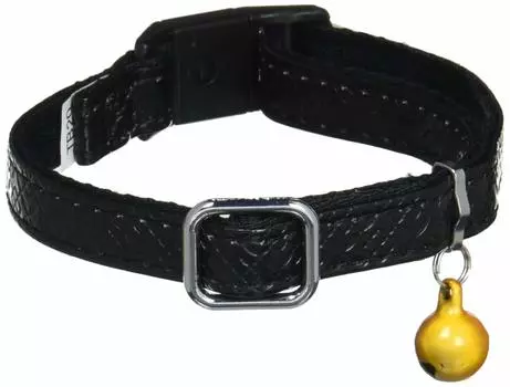 Petio Collar Cat Collar Monogram Leather Collar Black for Cats