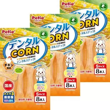 Petio Dental Corn Chicken Flavor S Size 8 pieces x 3 pieces