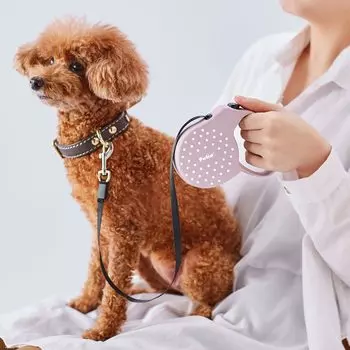 Petio Dog Retractable Leash Reel Lead AIR Pastel Pink Beige