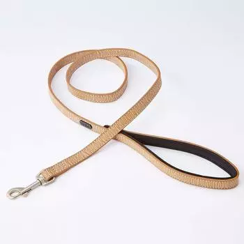 Petio Flash Lead Leather Brown Dog SS Size