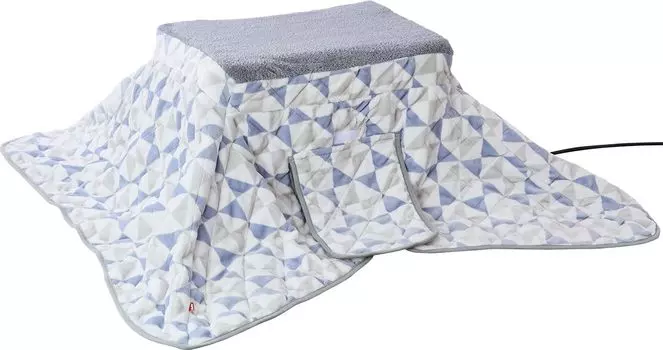 Petio Электрический котацу для домашних животных, согревающий все тело для собак и кошек, снежно-серый с треугольным узором (Петио)