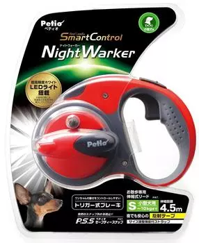 Petio Night Walker Reel Lead Smart Control Phoenix Red для маленьких собак размера S
