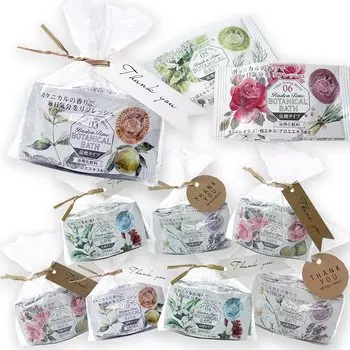 Petit Gift Bath 2 8 Bags Botanical Bath Thank You Tag Thank Small Individually Содержит растительные экстракты, соли, штуки, набор, включено, вы, приветствия,