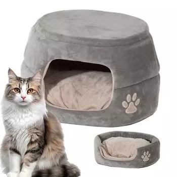 Petit Luban 2WAY Round House Круглая кровать M Серая кровать для домашних животных Подушка для домашних животных в форме макарон для очень маленьких собак и для собак, а также кровать для холода серый