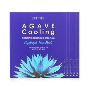 PETITFEE Agave Cooling Hydrogel Face Mask Set 5pcs+RANDOM GIFT