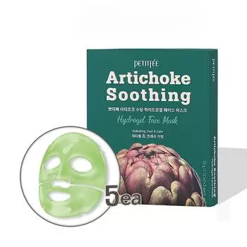 Petitfee Artichoke Успокаивающая гидрогелевая маска для лица (5 листов)