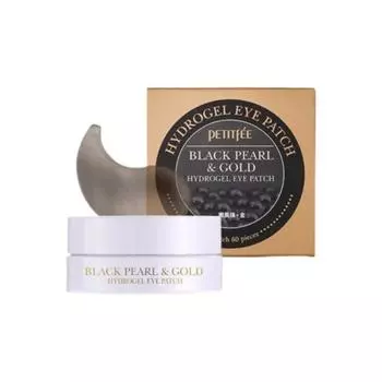 [PETITFEE] Гидрогелевые патчи для глаз с черным жемчугом и золотом, 60 шт.