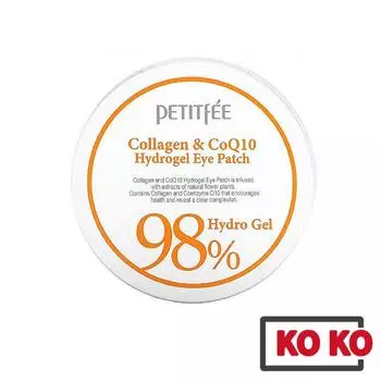 [Petitfee] Гидрогелевые патчи для глаз с коллагеном и CoQ10, 60 шт. (30 дней) 60ea