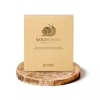Petitfee Gold and Snail Hydrogel Mask Pack (30 г x 5 листов) Увлажняющий, успокаивающий кожу, охлаждающий эффект
