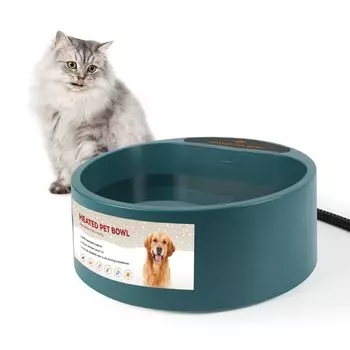 PETLESO Heatable Pet Cat Heating Winter Small Animal Dog Cat Thermal Water Bowl for Indoor and Outdoor 25cmx12cm 2L Bowl, Bowl, Bowl, Cat, Rabbit,