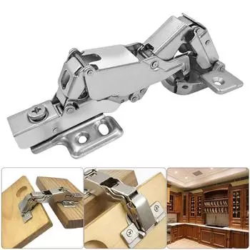 Петли для шкафов с широким углом мягкого закрывания, 165 градусов, нулевой выступ, быстрая установка, дверные петли с монтажной пластиной для дома