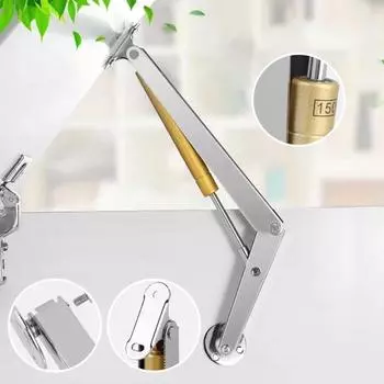 Петли поддержки крышки Yousheng, петли для ящиков для кровати, грузоподъемность 15 кг, нержавеющие, регулируемый угол, простая установка, комплект петель поддержки с газовым подъемником серебряный