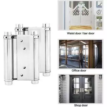 Петли с пружиной двойного действия из нержавеющей стали 304, самозакрывающиеся, двусторонние, с штифтами и винтами, 1 пара, матовые, для распашных дверей 3 inch-2PCS