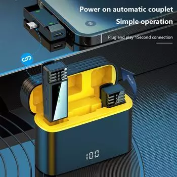 Петличный микрофон USB C+8pin порт крошечный микрофон шумоподавление с зарядным чехлом для iPhone Android аудиозапись