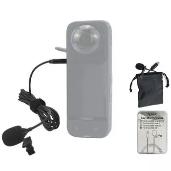 Петличный профессиональный микрофон для экшн-камер Insta360 X4 и смартфонов для четкой записи звука