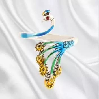 Петля для вязания крючком Павлиний дизайн Регулируемое швейное кольцо Наперсток Принадлежности для вязания 1