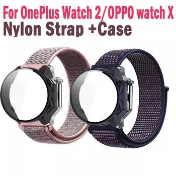 Петля, нейлоновый ремешок + чехол для OnePlus Watch 2, спортивный браслет, регулируемый ремешок для умных часов для OPPO Watch X