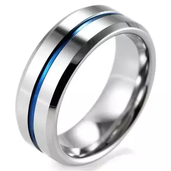 Петля SHARDON с тонкой синей канавкой 8 мм 6 мм, полированное обручальное кольцо из карбида вольфрама для мужчин, удобная посадка 7
