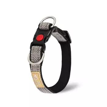 PetPilala Собака Выгул Мягкий Ночной Побег Двойной Двойной Прочный Ошейник, Дрессировка, Безболезненный, Подушечка, Отражение, Профилактика, Замок, Кольцо, (Грей, С.) серый