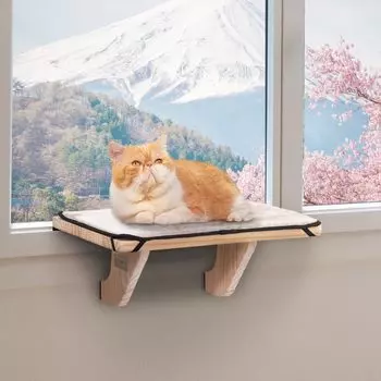 Petsfit Cat Window Window Cat Sturdy Physical Window Sitting Window Греться на коврике Легко снимается Стрессовое пространство Руководство по эксплуатации на японском языке