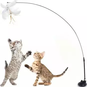 Petsmon Cat Flying Long Wire удочка с несколькими фиксированными перьями, случайная доставка, 1 шт., корейский шампунь для домашних животных