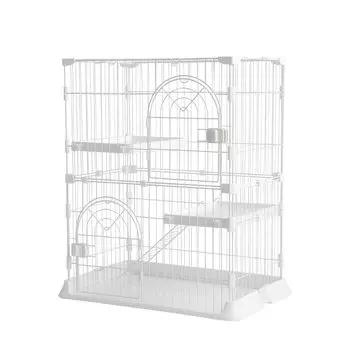PETTOM Кошачья клетка Кошачья клетка Клетка для домашних животных 3 яруса Большая бесплатная комбинация для кошек Калибр 2 яруса (Белый 745089см) серый