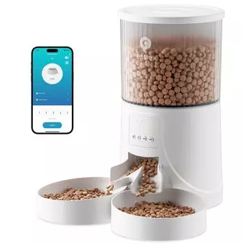 PetUltra Automatic Feeder for WIFI 2 4L 2WAY Power Scheduled Food Theft Translucent Easy to PSE Certified Adapter Cats, Type, Dishes, Capacity, белый