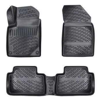 Peugeot 407 (2003-2010) High-Quality and Durable Rubber Car Floor Mats - Odorless, Non-Slip, Long-Lasting