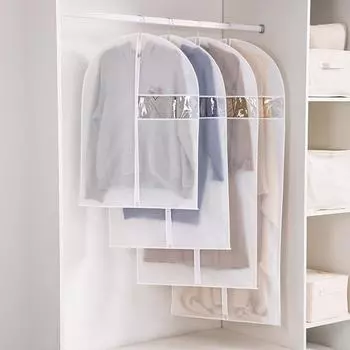 PEVA пылезащитный чехол для одежды, подвесной чехол для одежды, водонепроницаемый чехол для свадебного платья, защитный чехол для костюма, сумка для хранения, органайзер для гардероба 60 X 80cm