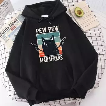 Pew Pew Madafaks Cute Funny Print Sweatshirt for Men Autumn O-neck Hoodie S