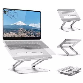 Pewesv Foldable Laptop Stepless Aluminum Alloy Excellent Heat 20kg Weight Improves Relieves Back and Shoulder Tablet Suitable for Lecture Zoom and