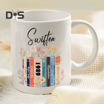 Певица, альбом, кофейная кружка, милый мультяшный кот, цветочные узоры, певица, чайная чашка для фанатов, друзей, подарок на день рождения 400ML
