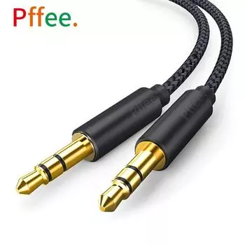 Pffee 24 К позолоченный стереозвук аудио кабель между мужчинами 3,5 мм разъем Aux кабель автомобильная гарнитура динамик плеер Aux шнур