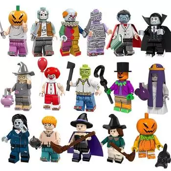 Pg8174 Pg8171 Pg 80.80 Million Festival Clown Zombie Vampire Witch Building Block Figurine figurine height is about 5 cm