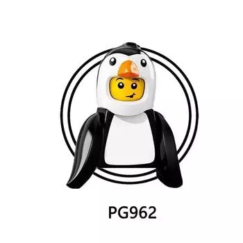 PG962 - PG965 Cartoon Anime Animal Rabbit Banana Penguin Building Blocks Bricks Character Figures Children Toys