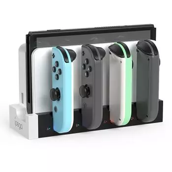 PGRTYOF Switch Switch OLED Зарядная подставка Контроллер Зарядная док-станция для Switch Joycon Зарядка до 4 Совместимость с Switch и Switch OLED 4