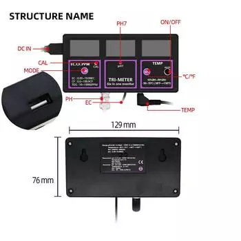 PH-217 6 в 1 тестер качества воды цифровой pH-метр профессиональный pH Temp EC CF RH TDS монитор детектор воды для бассейна аквариума