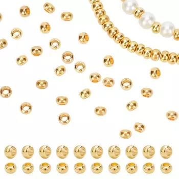 PH PandaHall 100 больших бусин с отверстиями 6x4 мм, металлические бусины, бусины-разделители, бусины для нанизывания, круглые бусины, базовые детали, набор фурнитуры, ювелирные изделия своими руками, ремесло