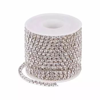PH PandaHall 1 рулонная цепочка со стразами 10 ярдов 4 мм прозрачная отделка цепочка с коготками серебряная чашка бисерная цепочка для рукоделия декоративная цепочка для ювелирных изделий вуаль ваза шитье