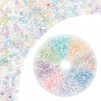PH PandaHall 960 шт. Бисер для рукоделия, бисер 4 мм, стекло, 8 цветов, летний браслет, маленькие круглые бусины для рукоделия, товары для рукоделия