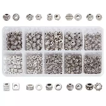 PH PandaHall Приблизительно 500 10 Сплав Разделитель Металл Тибетские Ювелирные Изделия Аксессуары DIY Ручной Работы Антикварные Серебряные Изделия, Типы, Бусины, Хризантема,