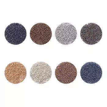 PH PandaHall Примерно 10 цветов Красочные стеклянные бусины Семена Круглые и маленькие бусины с футляром Набор аксессуаров Набор бусин Коллекция ногтей Декоративные детали DIY